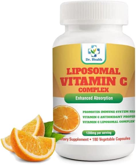 Vitamina C liposomal 1200 mg por porción 180 cápsulas vegetales por