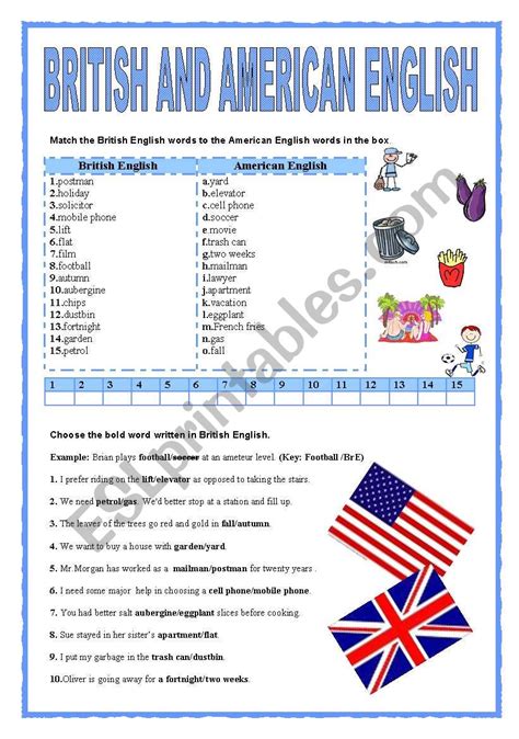 British And American English Esl Worksheet By Cuneiform