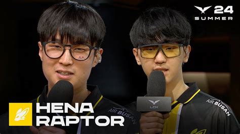 VIETSUB Phỏng Vấn FOX Hena Raptor LCK Mùa Hè 2024 KT vs FOX YouTube