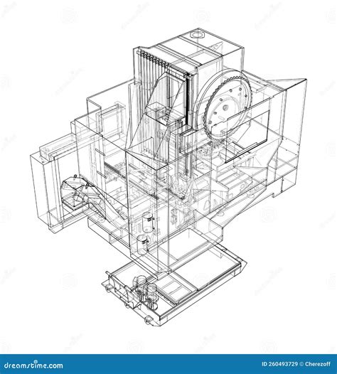 Metalworking CNC Milling Machine. Vector Stock Vector - Illustration of ... 