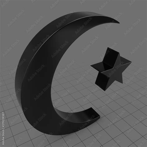 Crescent and star symbol Stock 3D asset | Adobe Stock