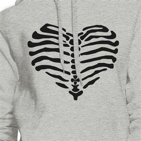 Skeleton Heart Grey Hoodie Sweatshirts Hoodies