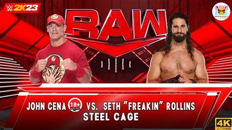 Full Match John Cena Vs Seth Rollins Steel Cage Match Raw Wwe