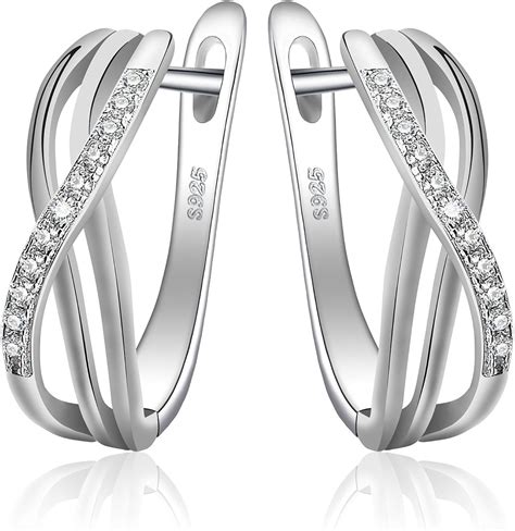 Jewelrypalace Boucles D Oreilles Femme En Forme N Ud Infini En Zircon