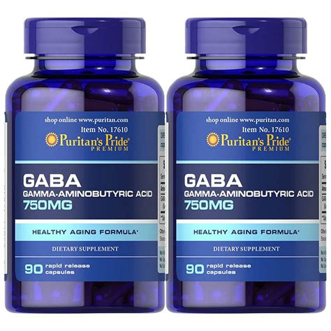 Puritan S Pride GABA Gamma Aminobutyric Acid 750 Mg 90 Capsules 2