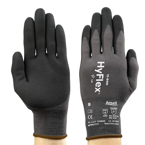 Ansell Hyflex Abrasion Resistant Nitrile Palm Coated Gloves