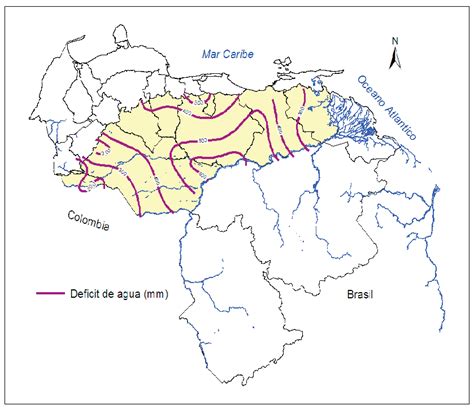 13 Variación geoespacial del déficit de agua en los Llanos venezolanos