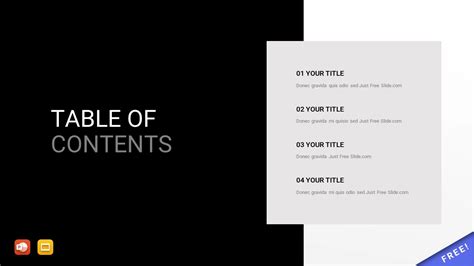 Free Table of Contents PowerPoint Template (7 Layouts) | Just Free Slide