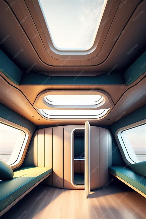 Premium AI Image | Minimalist spaceship cabin interior