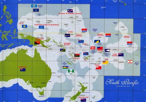 Map of Oceania with flags. - Maps on the Web