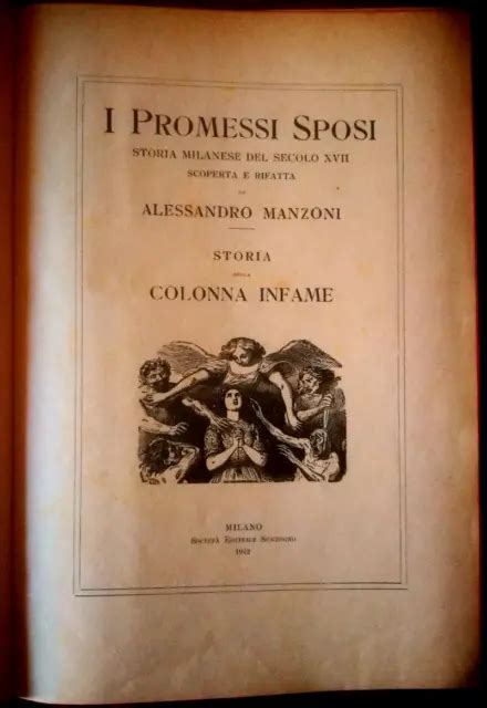 Manzoni I Promessi Sposi E Storia Della Colonna Infame Sonzogno