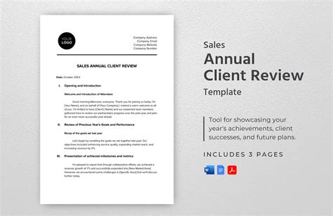 Sales Annual Client Review Template In Pdf Word Google Docs