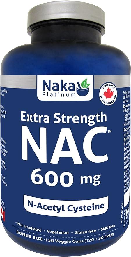 Naka Platinum Nutri NAC N Acetyl L Cysteine 600 Mg Per Capsule