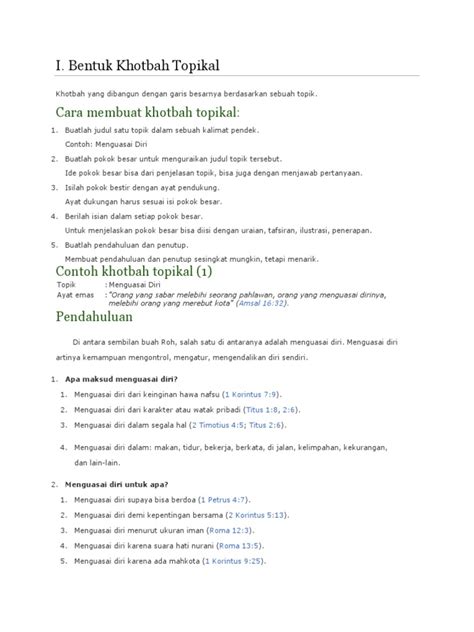 Contoh Khotbah Tekstual And Topikal Pdf