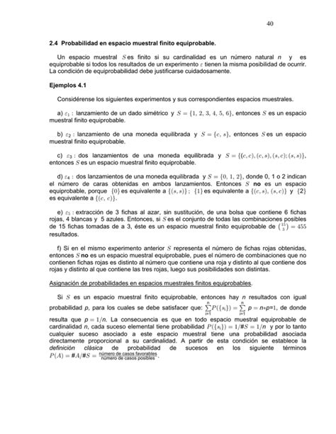 2 4 Probabilidad En Espacio Muestral Finito Equiprobable