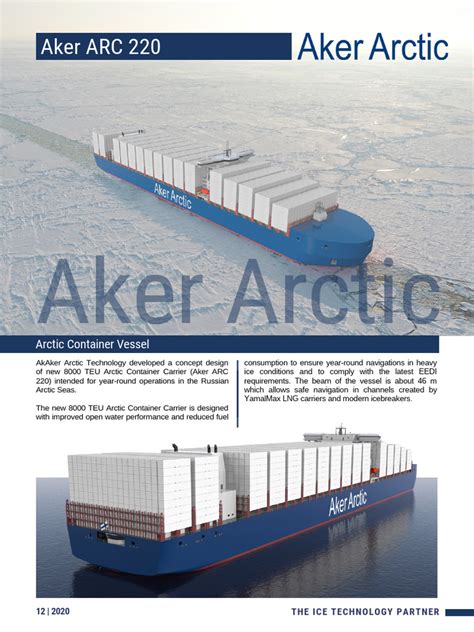 Aker Arc 220 Arctic Container Carrier Leaflet Pdf Naval Ships