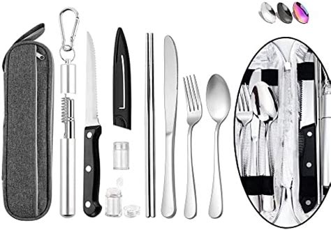 Amazon Taplord Portable Travel Silverware Set With Case Includes