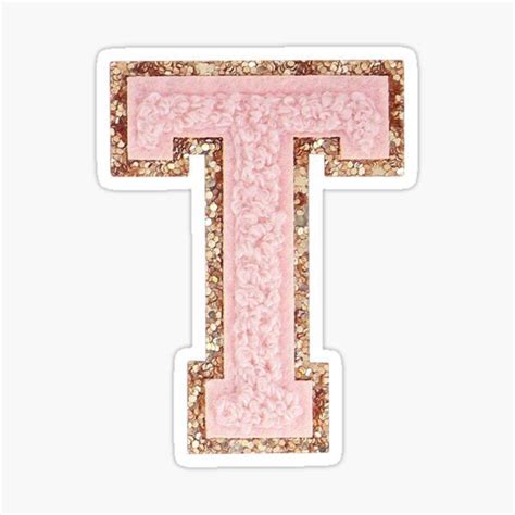 Preppy Light Pink Varsity Letter T Sticker For Sale By Riley1025