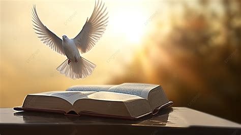 A Dove Over The Bible And Cross Background Bible Landscape