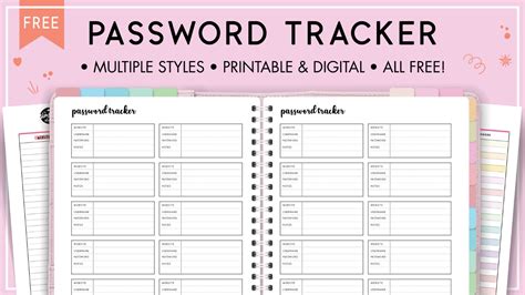 Free Printable Password Tracker - World of Printables