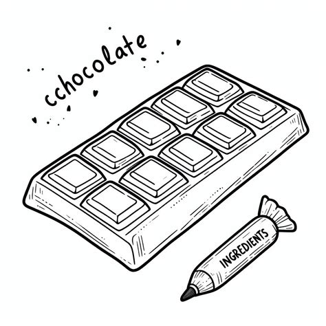 Desenho De Barra De Chocolate Para Colorir