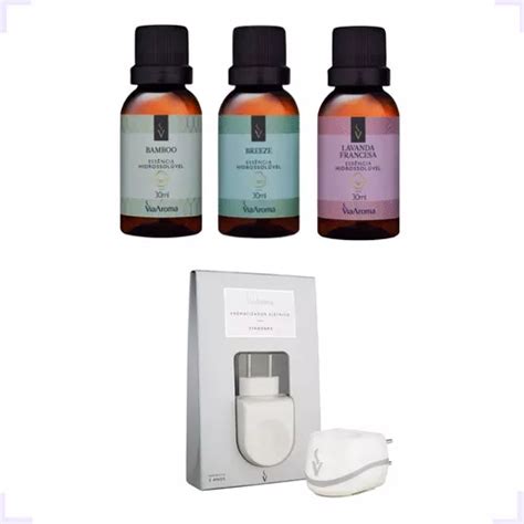 Kit de 3 esencias aromáticas solubles en agua de 30 ml y 1 difusor