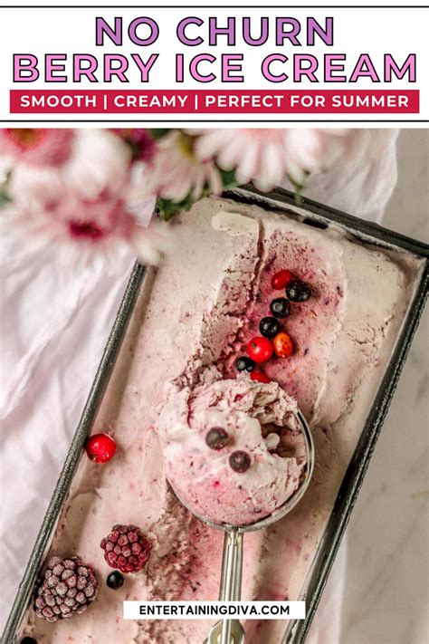 Easy No Churn Mixed Berry Ice Cream