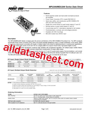 Mpu Datasheet Pdf Power One