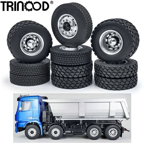 Trinood Pcs Front Rear Wheels Hubs Tires Set For X Tamiya Truck