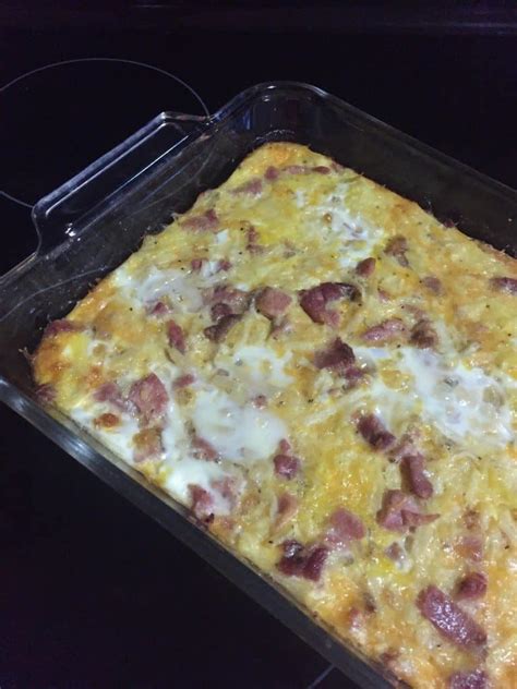 Easy Breakfast Casserole with Ham, Potato & Cheese - Mommy Travels