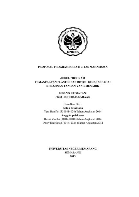 Contoh Proposal Program Kreativitas Mahasiswa Kewirausahaan Pdf