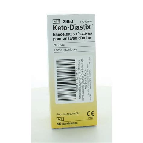 Keto Diastix Bandelettes Réactives pour Analyse d Urine X50