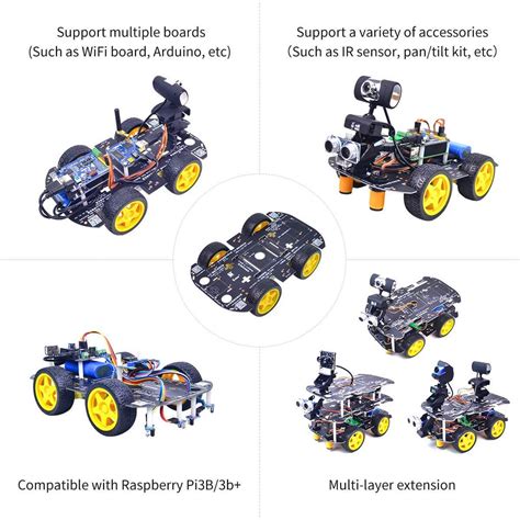 Diy 4wd Robot Car Chassis Kits Compatible Arduino Raspberry Pi Stm32