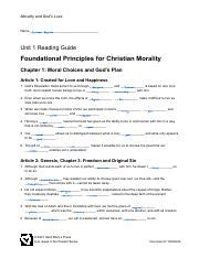 1 Unit 1 Reading Guide TX006942 281 29 Pdf Morality And God S Love