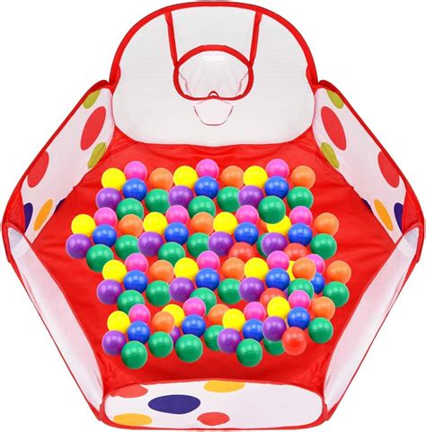 Ball Pit Play Tent For Kids 6 Sided Folding Pop Up Children Basketball