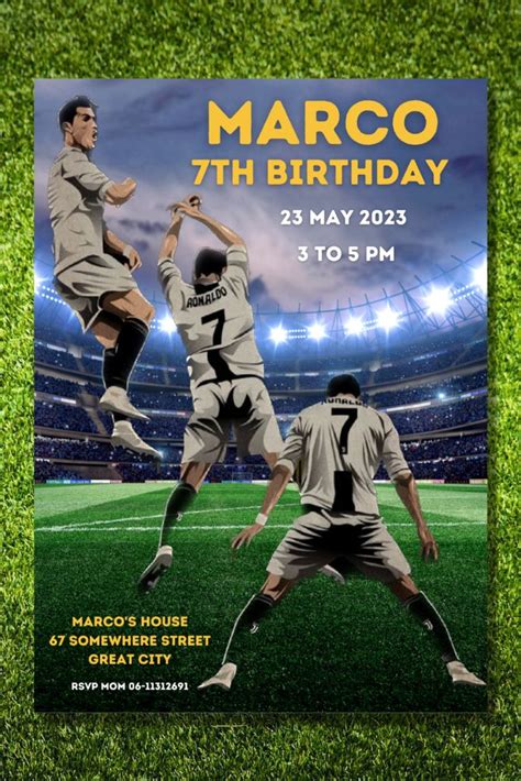 Editable Soccer Birthday Invitation Digital Soccer Party Invite