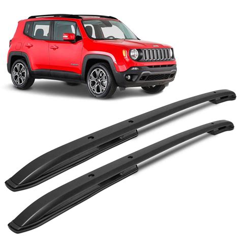 Rack De Teto Longarina Jeep Renegade A Preto Alum Nio Pcd