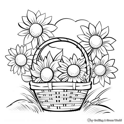 Flower Basket Coloring Pages Free And Printable