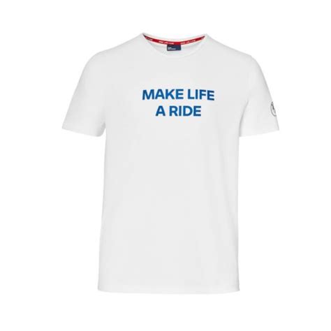 Bmw Make Life A Ride T Shirt Blanc Bleu Homme Bmw Gabriel Moto