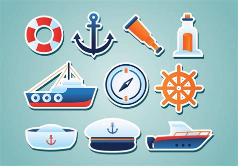 Nautical Stickers 115236 Vector Art at Vecteezy