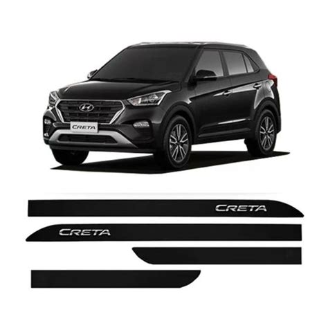 Friso Lateral Hyundai Creta 2017 A 2021 Preto Onix Cromado Clickcar