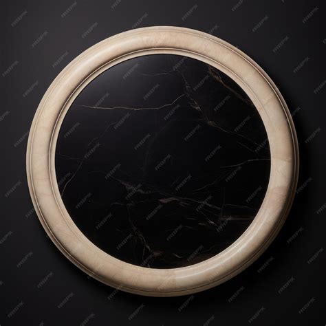 Premium Ai Image Beige Marble Minimalistic Round Picture Frame