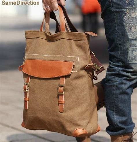 Mens canvas shoulder bag, shoulder bag men - BagsEarth