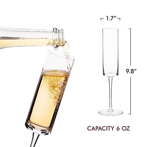 Elixir Glassware Champagne Flutes Edge Champagne Glass Set Of