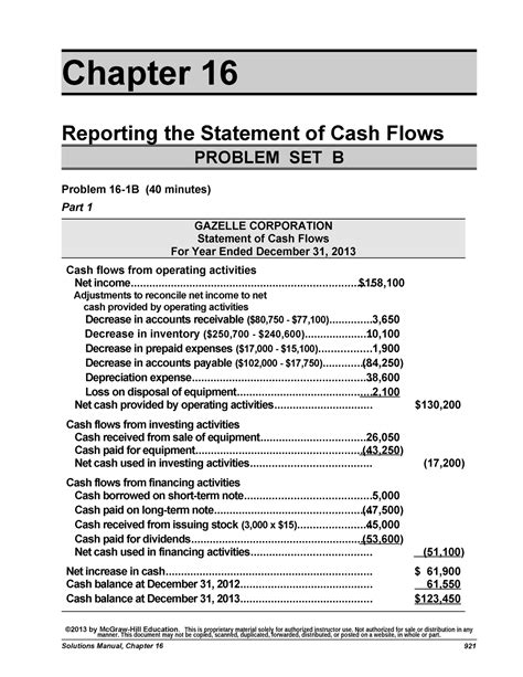 Chap016 Solution Chapter 16 Reporting The Statement Of Cash Flows