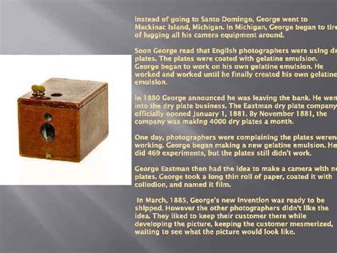 INVENTORS AND THEIR INVENTIONS GEORGE EASTMAN AND HIS