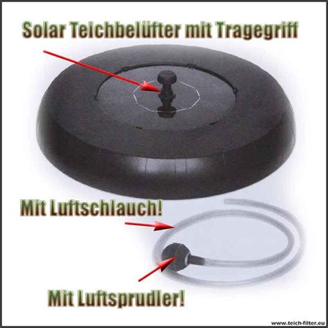 Teichbelüfter Solar im Set schwimmend als Solarinsel mit Luftpumpe