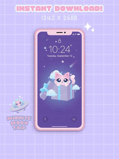 Cute Cat Phone Wallpaper Cute Phone Theme Space Aesthetic - Etsy