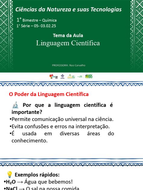 O Que É Linguagem Cientifica - Importância da Linguagem Científica na Química | PDF | Água | Química