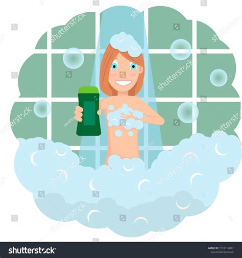 Naked Girl Shower Advertises New Shampoo Stock Vector Royalty Free Shutterstock